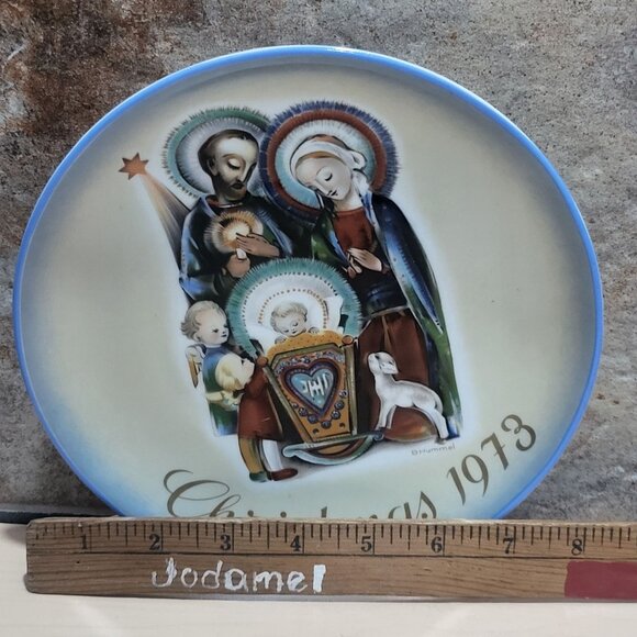Schmid Hummel Christmas Plate 1973 Che Nativity What A Nativity Decorative Wall - Picture 5 of 10